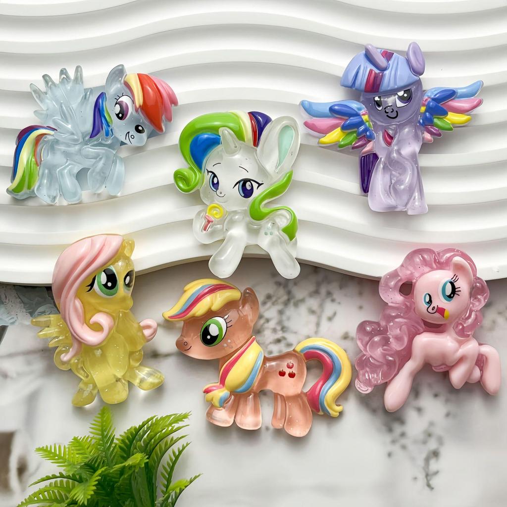 Anime Luminous My Little Pony Resin Accessories DIY Cream Glue Phone Case & Fridge Sticker Pack