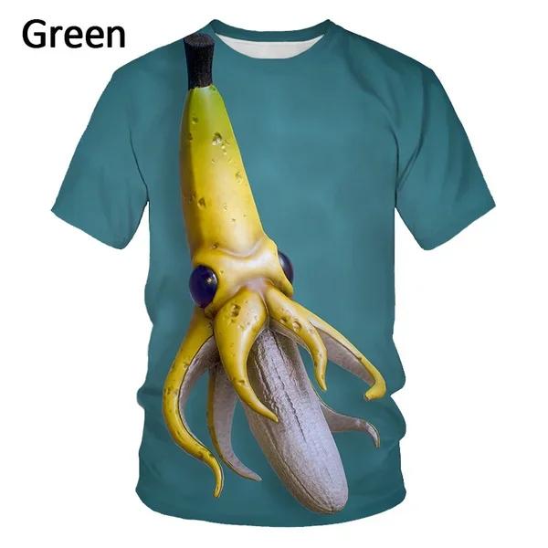 Funny Summer Round Neck Tops Fashion Casual Short Sleeve  Design Banana 3d Printing Unisex's Cool T-shirt Unisex