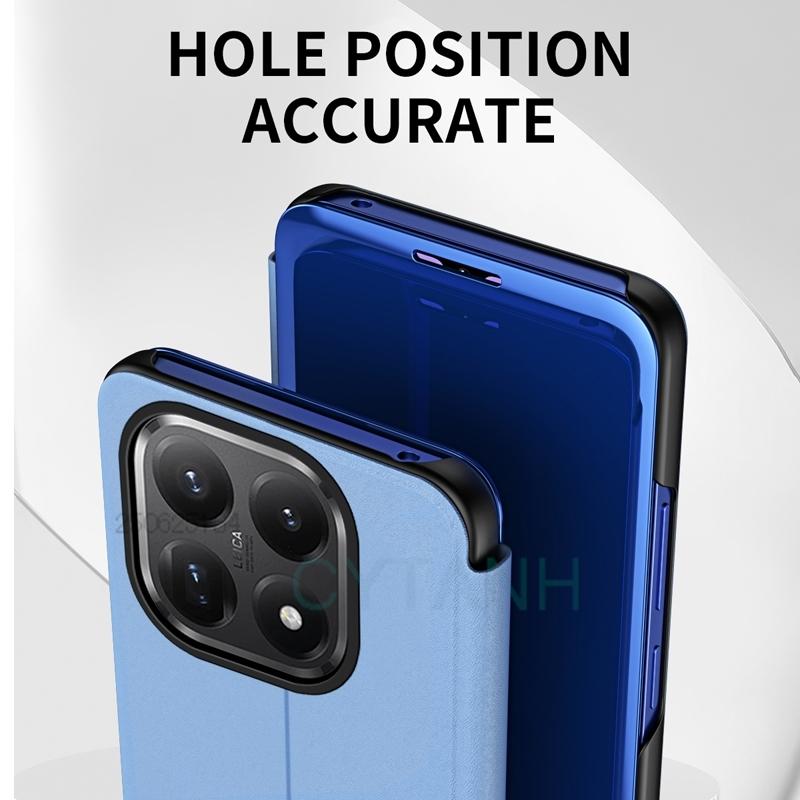 For Xiaomi 15T Pro 5G Case Mirror View Smart Magnetic Flip Phone Case For Xiaomi Mi 15T T15 Pro Shockproof Bumper Back Cover