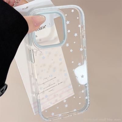 Ins Wiatr Niebieska Gwiazda dla IPhone 15 dla Apple 16 Pro Max Etui na Telefon dla 17 Nisza 13 Odporne na Upadki 11 Przezroczyste