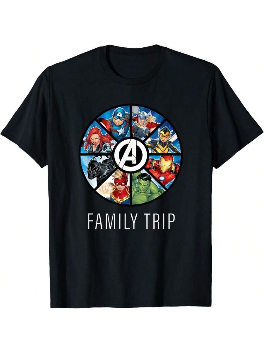 Marvels Avengers A-Logo Circle Super Hero Family Trip T-Shirt S