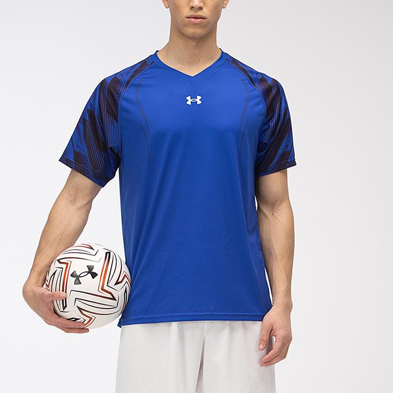 Under Armour Soccer Knit Training Match T-Shirt Unisex Tops Royal-Blue 21500527-400