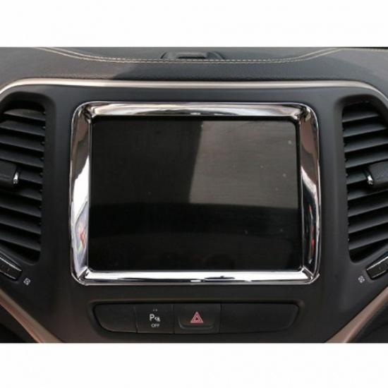 Navigation GPS Screen Frame Trim Cover for Jeep Grand Cherokee 2014-2018 Chrome