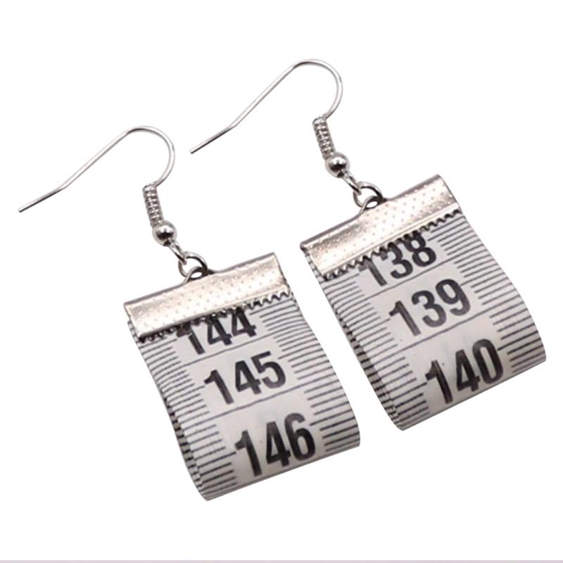

Fashion Ruler Drop Earrings Tape Measure Ear Hooks Eye-catching Tape Measure Earrings Sweet Fun Jewelry Women Girl