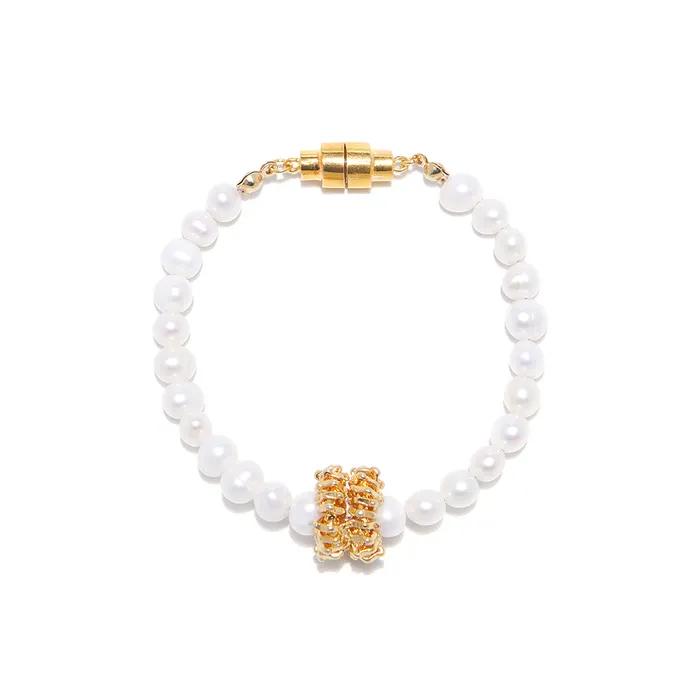 Broken Statue Pearl Bracelet GOLD