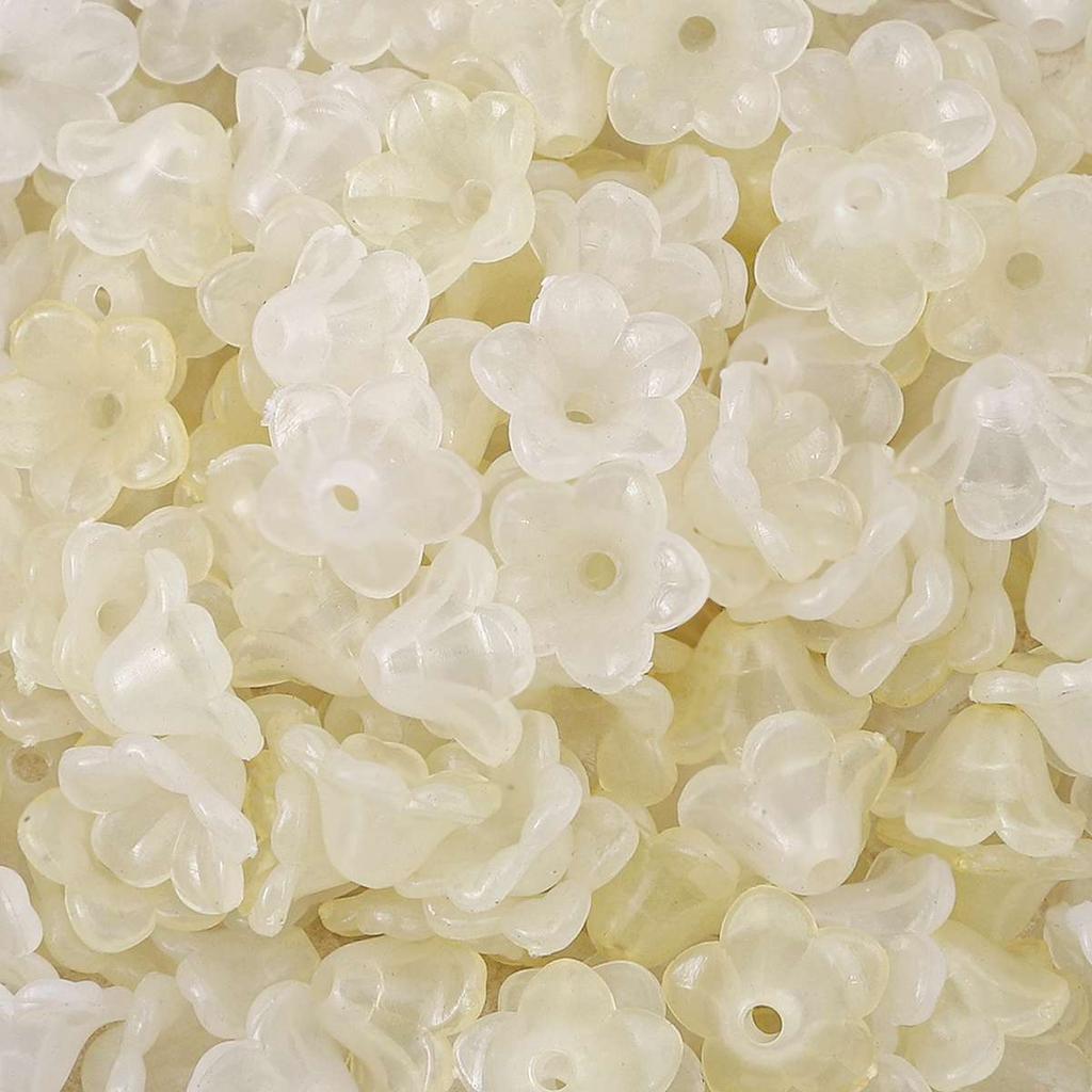 500g Acrylic Bellflower Beads Gradient AB Colorful Charm Trumpet Flower Pendant for DIY Jewelry Making Earrings Accessories