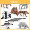 Exquisite Plastic Animal Figurines Set Eight Asian Wildlife Models Including Elephant