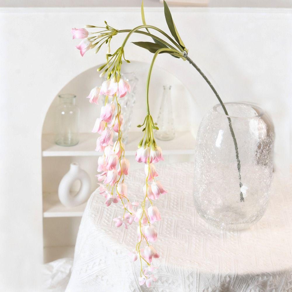 108CM Artificial Wisteria Flowers Green Color Silk Material Fake Floral Plants Ceiling Decoration String Arrangement