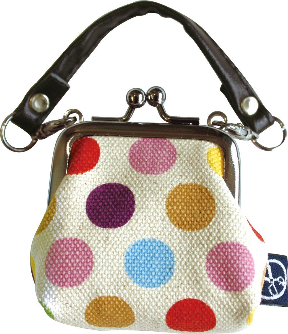 

Goshiki coin purse with Hanpu-do KYOTO JAPAN 1.8-square five-colored dots, off-white