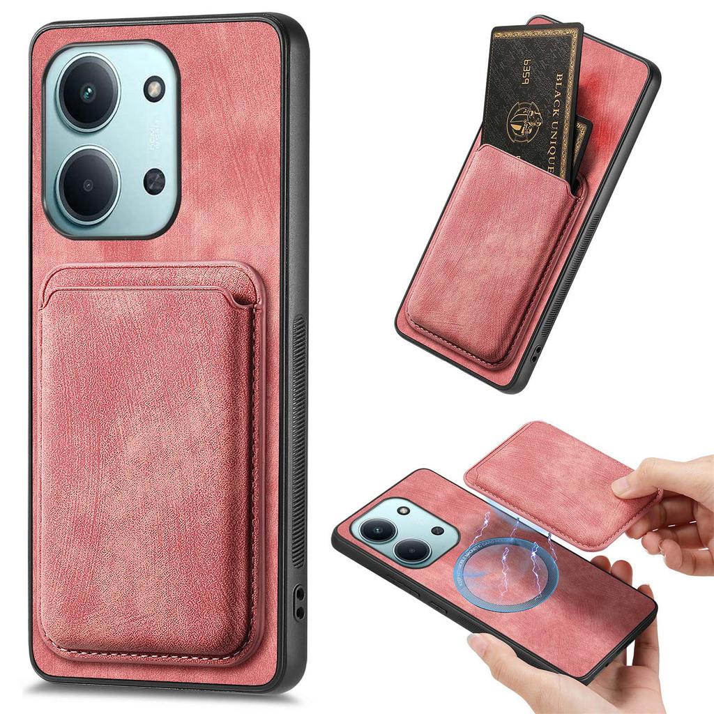 Magnetic Case For Xiaomi Redmi 15C 5G (EU) (173mm)/15C 4G (EU) (173mm) Retro Leather + TPU Phone Cover with Detachable Card Slot