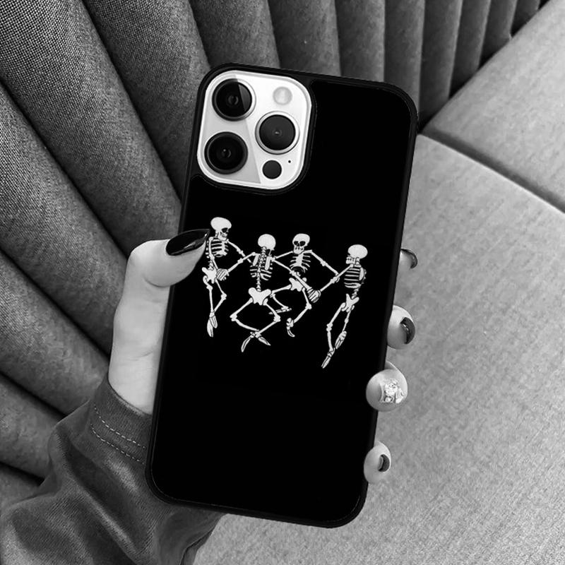 Spooky Skull Funny Dance Skeleton Phone Case For iPhone 17 Air 16 16e 15 13 14 Pro Max 11 12 Plus 2022 MAX Cover