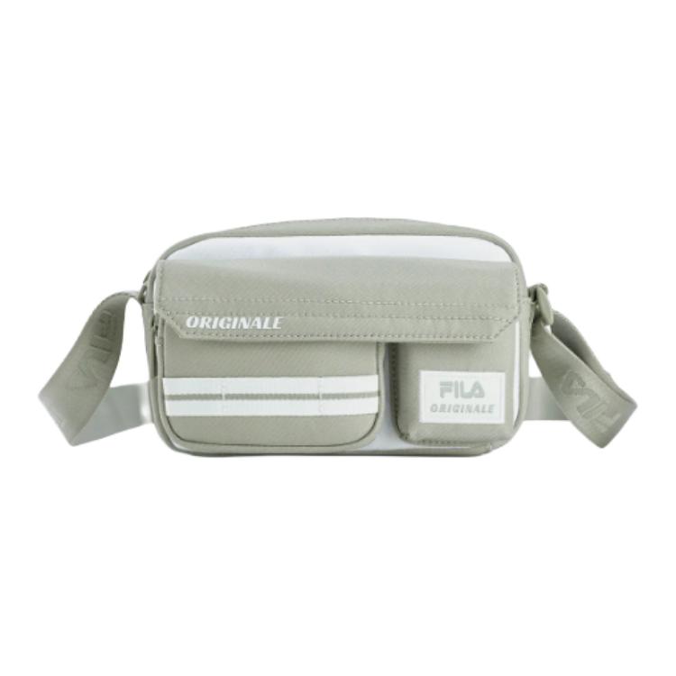 FILA Logo Zipper Closure Fabric Crossbody Shoulder Bag Unisex bags Green White F13W519163FGY Green & White