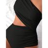 Ein Set Sexy Einfarbig Hohl Jumpsuit Strand Einseitig Damen Badeanzug
