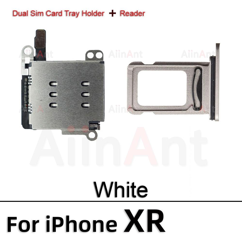 AiinAnt Double Dual Sim Card Reader Holder Adapter Connector Flex Cable For iPhone XR 11 12 13 Pro Max Phone Parts