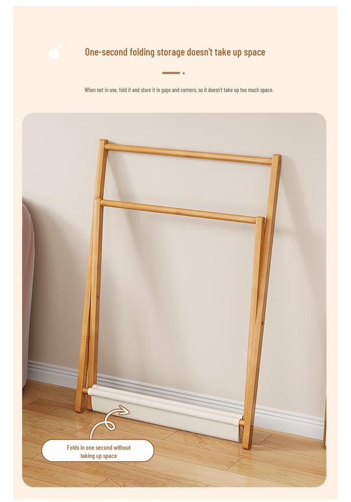 Compact Kids' Floor Clothes Rack: Foldable, Short, and Perfect for Bedrooms & Drying.
