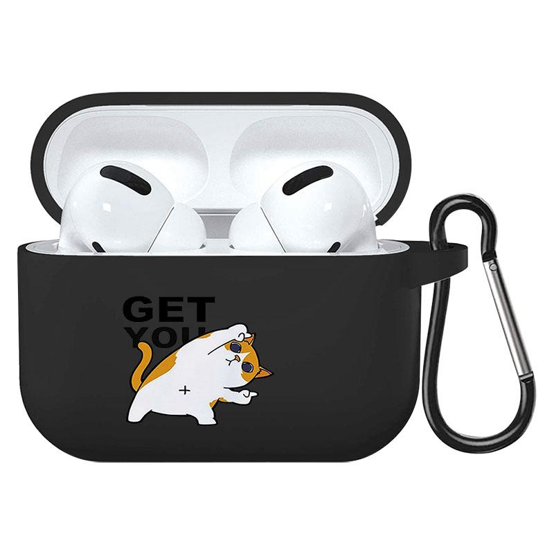 קריקטורה חמוד חיות מחמד כלב חתול בעל חיים ינשוף צמח פרחי אפל עבור אפל AirPods 2 3 כיסויי אוזניות חסינות זעזועים שחורות AirPods Pro Funds Cover