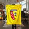 RC Lens Printed Flannel Blanket, soft throw for bedroom sofa, washable,soccer fan merchandise, great gift.
