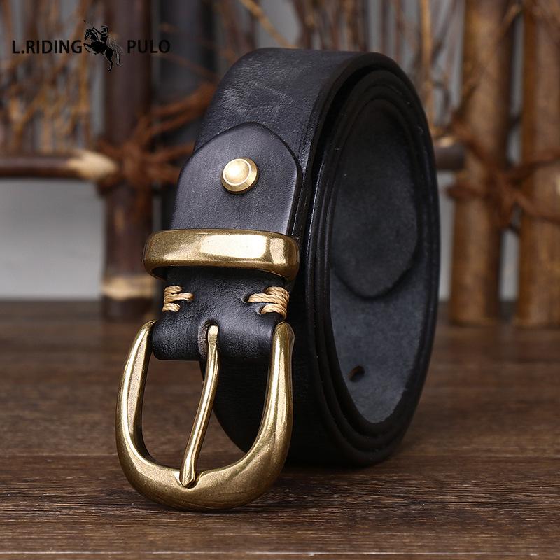 Fashion Trend Belt Leather Pin Buckle Retro Old Korean Version of The All-match Men's and Women's Trousers Belt Universal