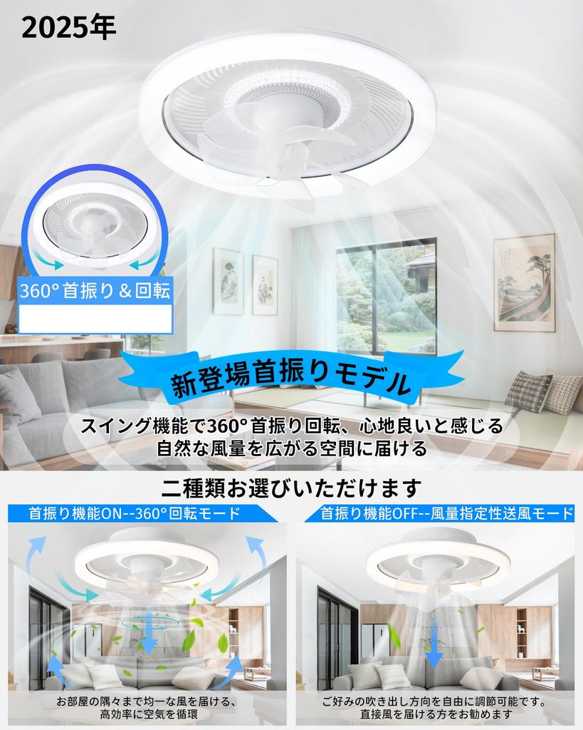 ZXhome 50cm Deckenventilator mit 360° Schwenk- und Drehfunktion, Zirkulator, Tageslicht, Neutralweiß, Warmweiß, Stufenlose Farbe und Dimmung, DC-Motor,