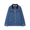 2026 European Style Women's Corduroy Collar Denim Jacket