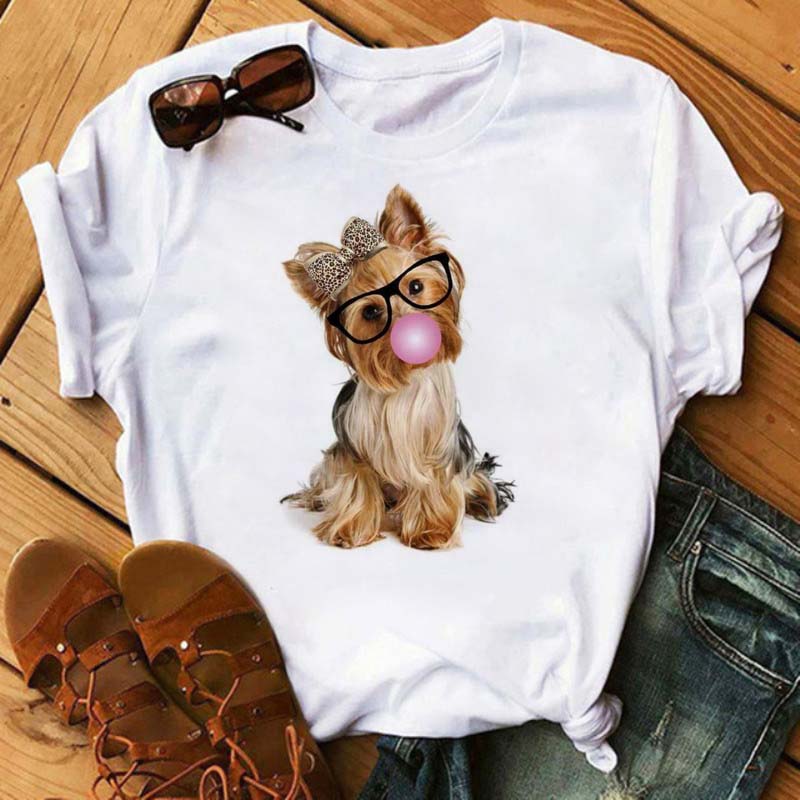 Cute French Bulldog T-shirt Animal Harajuku Print Pattern Shirt Fun French Bulldog Short Sleeves Animal Lover Tshirt dog mom Tee