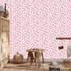 Heart Wallpaper Coral, White and Powder Pink 50x1000