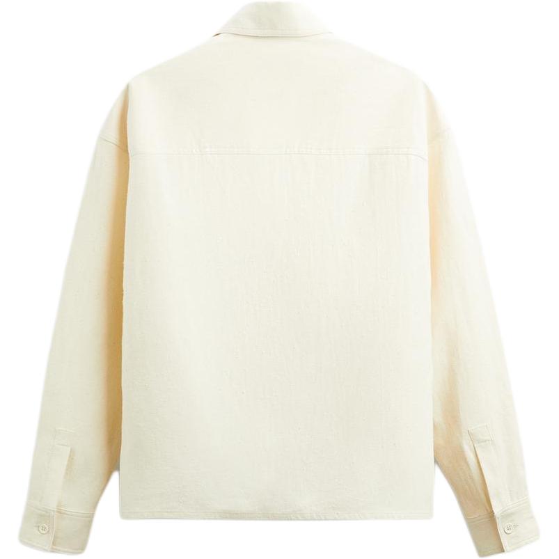 Zara Solid Color Lapel Loose Long Sleeve Shirt Men shirts White 5344442-712