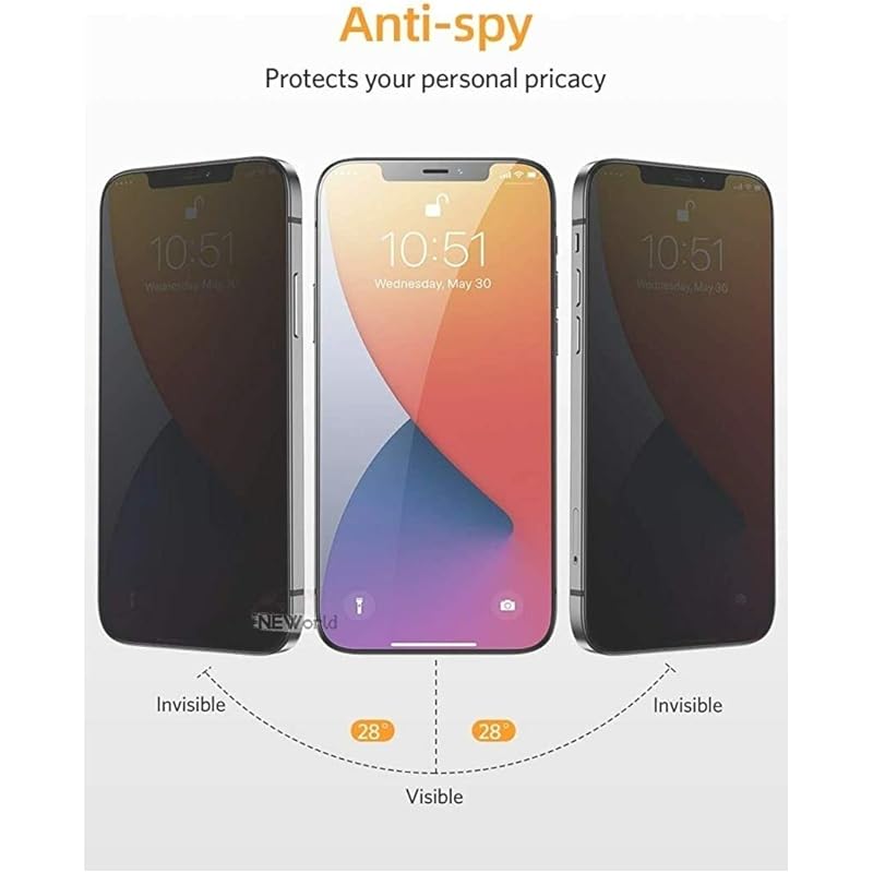 

Careflection Premium Privacy Tempered Glass Screen Protector Scratch Guard For Apple Iphone 13 Pro Max 13 чорний