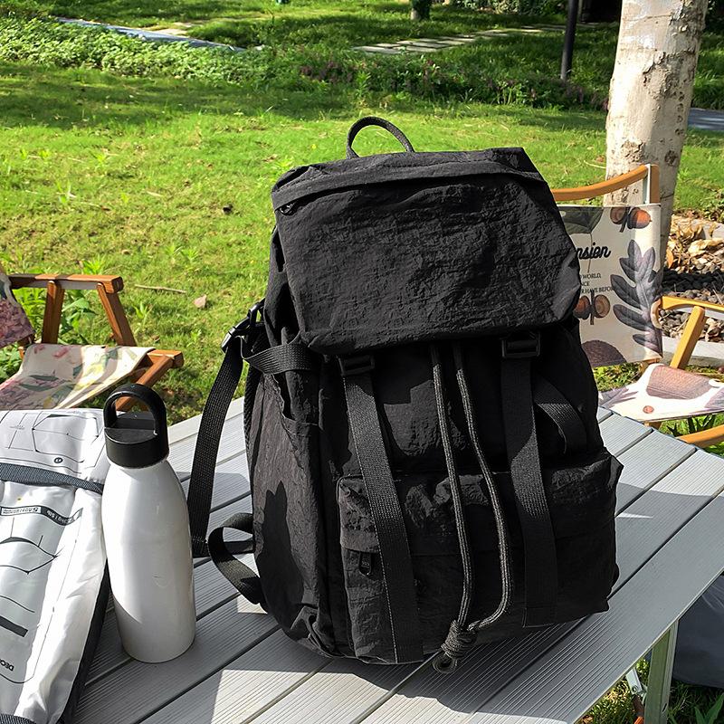 New Functional Backpack Large Capacity Outdoor Mountain Climbing Travel  Male Niche Japanese College Student Black Backbag, Backpack