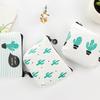 Cactus Print Students Keychain Pencil Case Zipper Storage Coin Pouch Mini Bag