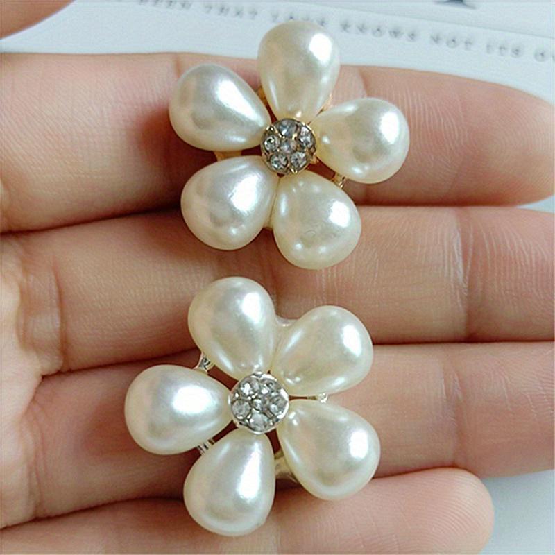 10 Stück/Los Legierung Strass Perle Knöpfe Mädchen Haar Hochzeitseinladungskarte Dekorative Knöpfe Kleid Bastelarbeiten Schmuckzubehör