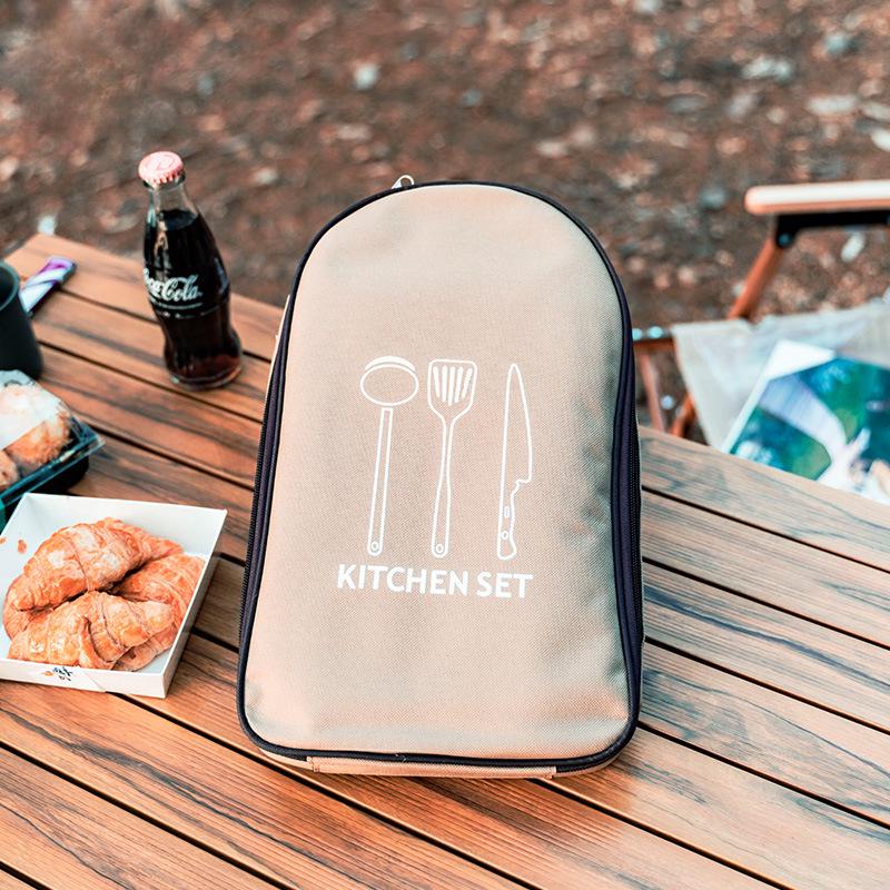 Concave-Convex Portable Camping Cookware Storage Bag for Cutlery and Kitchenware