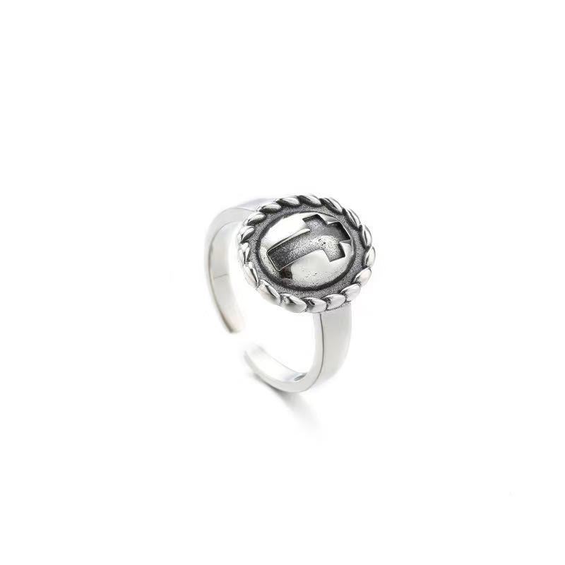 Korea Dongdaemun Ring Hip-hop Style Ins Punk Cross Retro Pattern Ring Female Trend