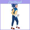 Kids Sonic Costume Blue Jumpsuit Foam Mask For Cosplay Fun!