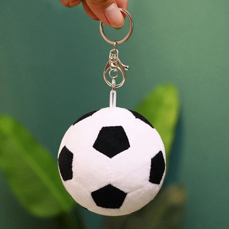 Unique Plush Football/Basketball Charm Keychains Simple Pendant Car Keyring Backpack Decoration Jewelry for Women Men