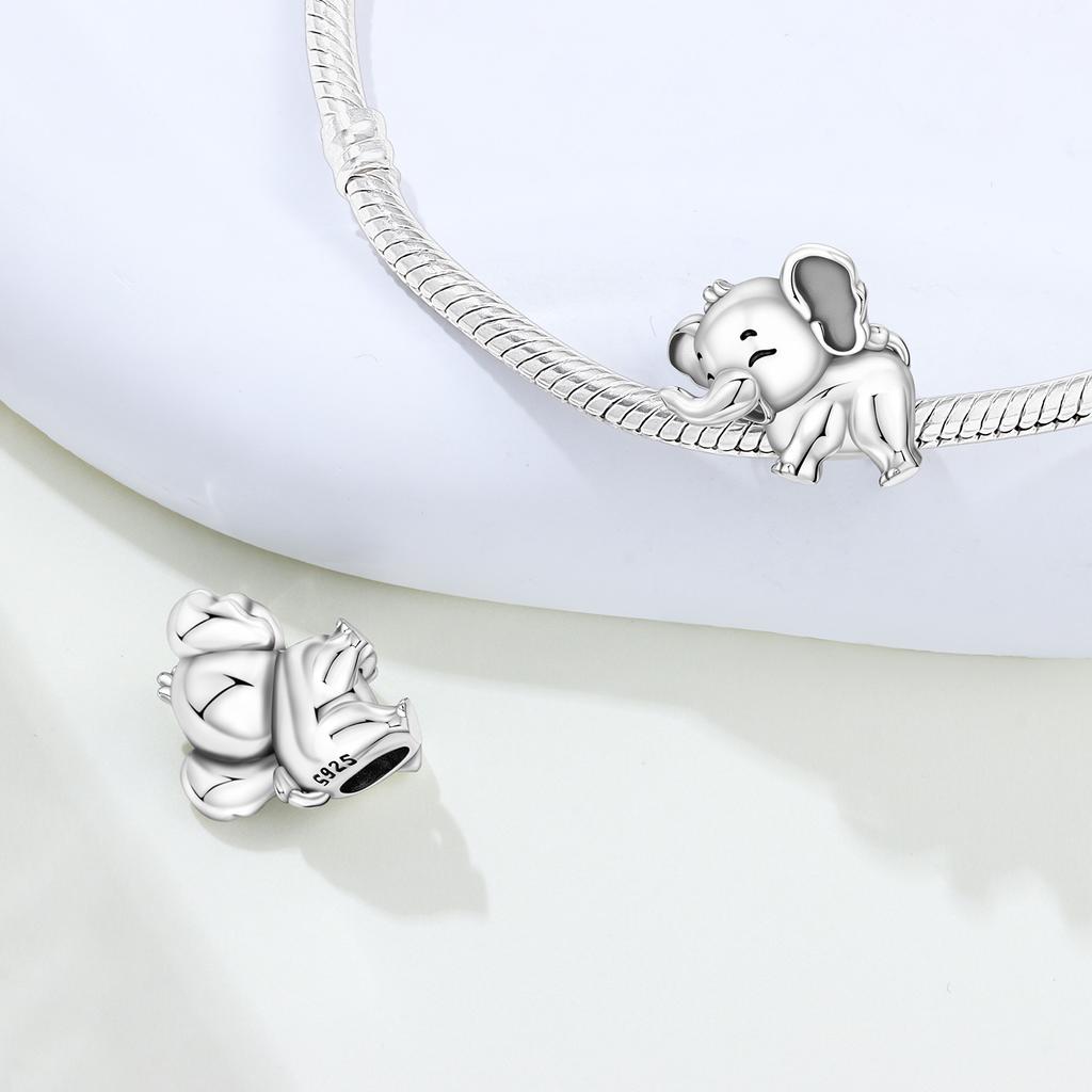 Copper Joyful Elephant Animal Beads Original Pendants Bracelet Charm Jewelry Party Diy Trendy Gifts