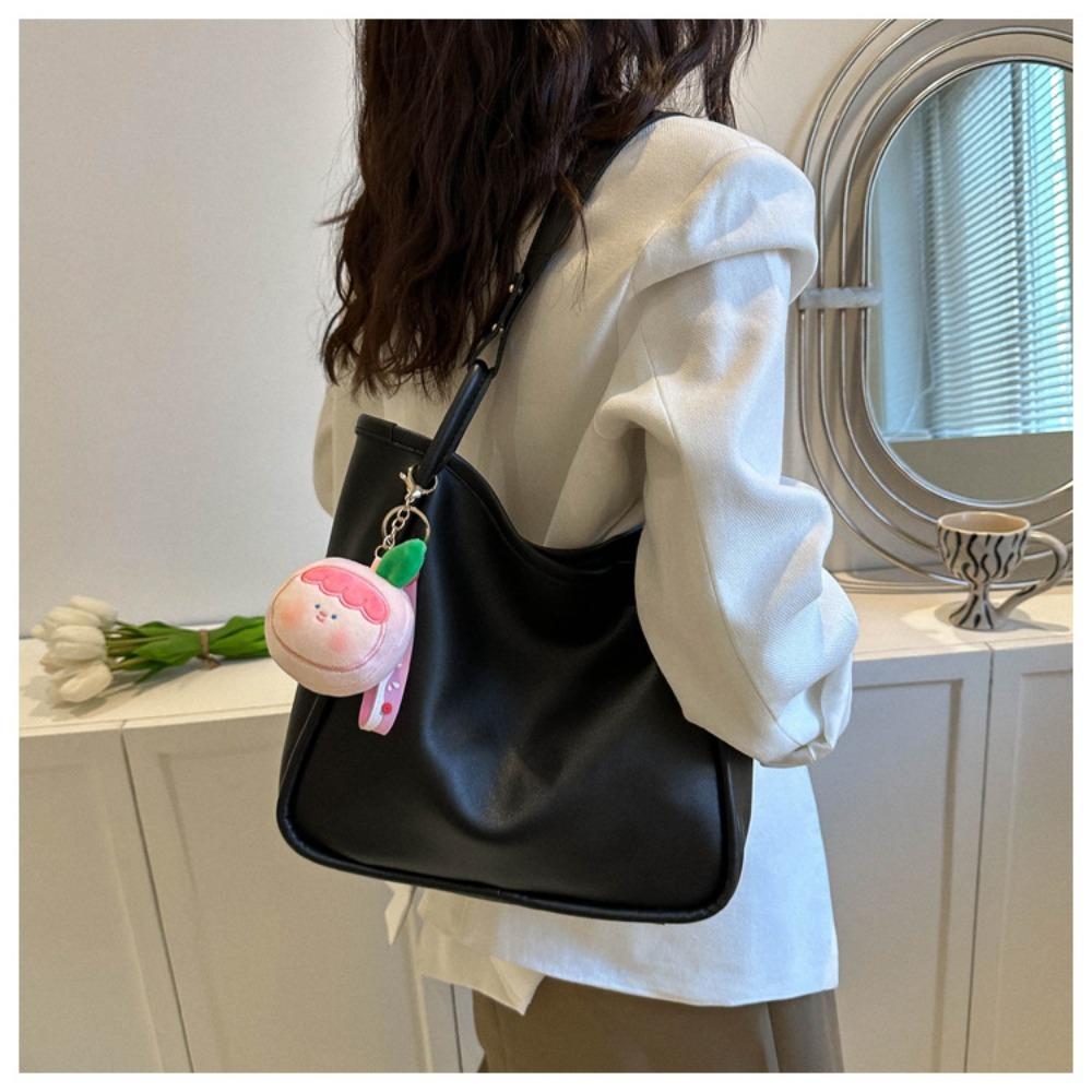 

Large Capacity Shoulder Bag with Pendant Women s Bag New Underarm Bag Women чёрный