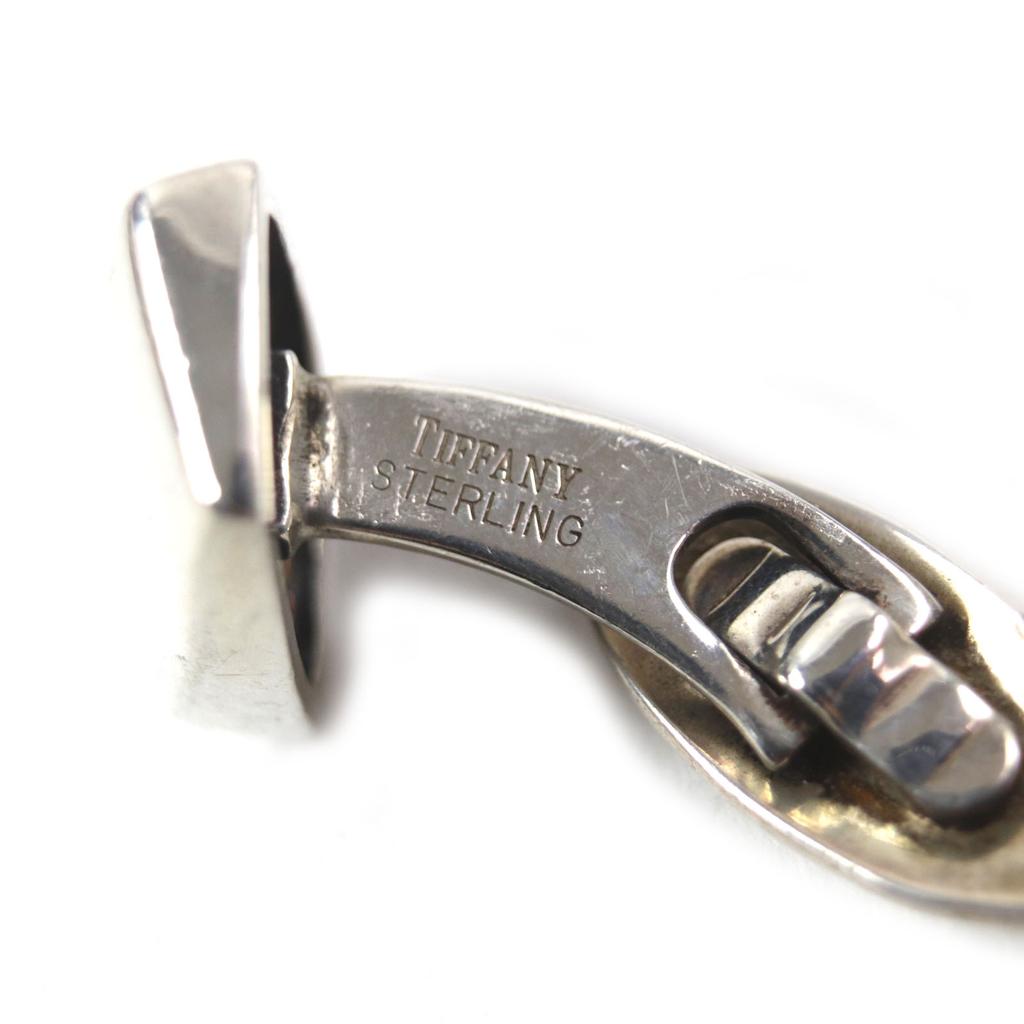 Great TIFFANY&Co. Cufflinks Men's Jewelry Engraved logo money clip Silver925 mens Used