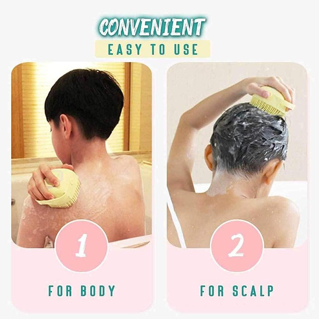Silicone Bath Body Brush with Soap Dispenser – Soft Scrubber & Massager for Babies, Kids, Adults & Pets, Mud & Dirt Remover, Gentle Exfoliating Sh