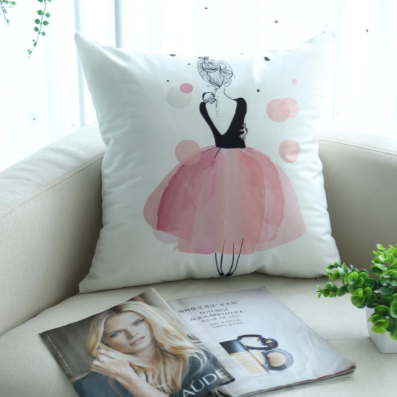 Mädchen im nordischen Stil, frisch und schlicht, modern, Ins Sofakissen, Internet-Berühmtheit, rosa Kissen, Kissenkissenkern