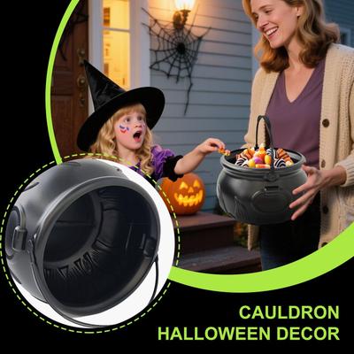 Cauldron Halloween Decor Decorative Candy Bowl Halloween Candy Container For Serving Kitchen Cooking Home Table Party Decoration