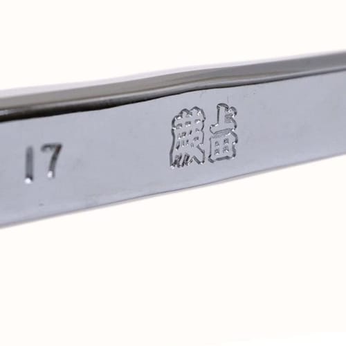 Warabi Ueda Ratchet Wrench, Double-Ended, with Spindle, 17 X 21mm, Long Curved, Fully Polished, Carabiner Attachable