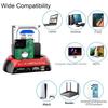 10 In 1 Dual-bay Hard Drive Docking Station for 2.5/3.5 Inch HDD SSD SATA To USB 3.0 HDD SSD Enclosure with 12V3A Power Adapter