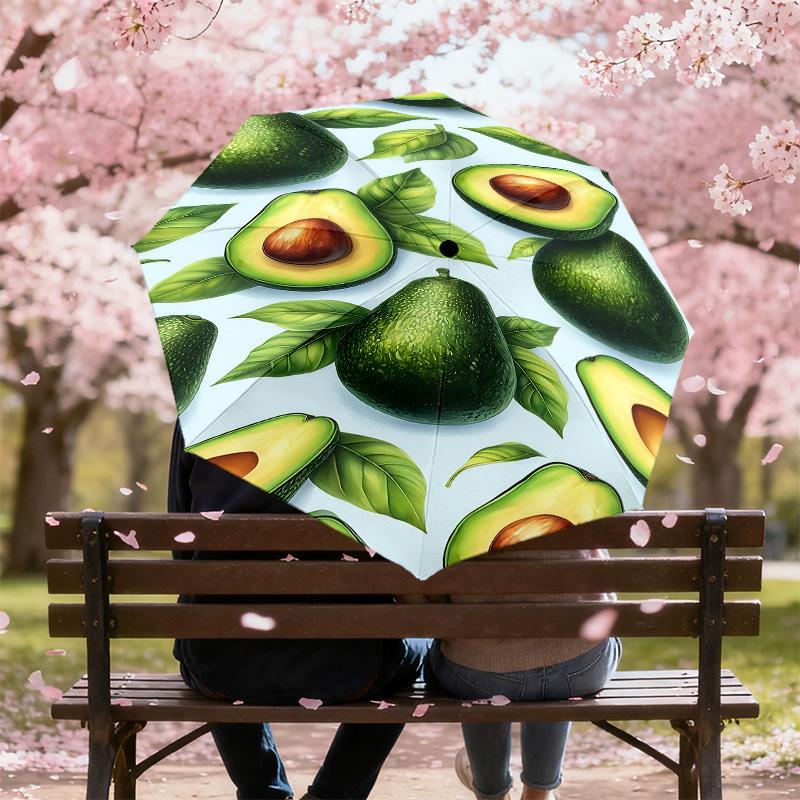 1PC Avocado LeafUmbrella-8-Rib Reinforced, Automatic Open, Lightweight & Durable, Cute Fashion Accessory for Outdoor-P177