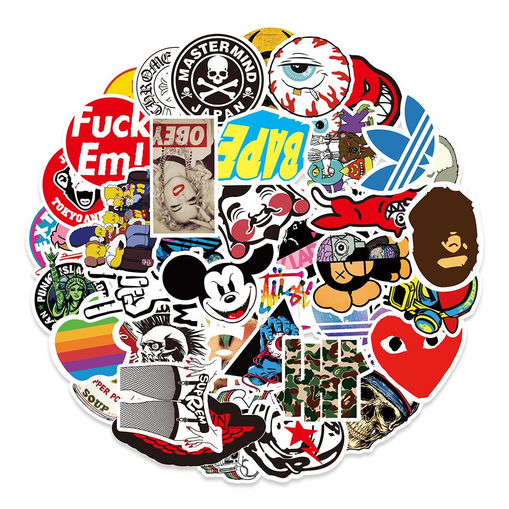 100 Pieces of Non-repeat Decorative Graffiti Stickers for Computer Car Motorcycle Skateboard Stickers