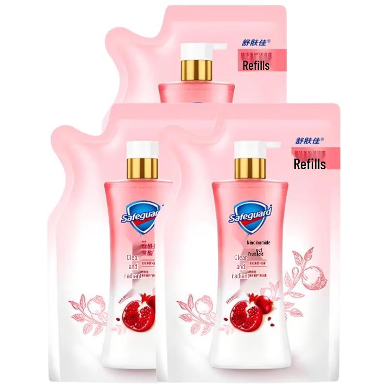 Safeguard Pomegranate Purifying Shower Gel with Niacinamide, 3x200g Pack