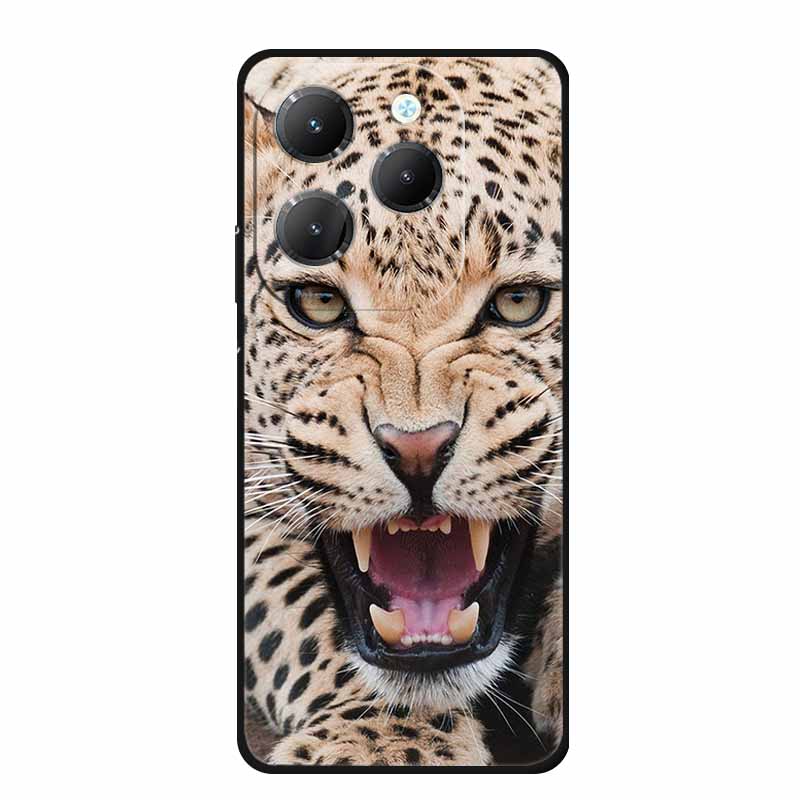 For Infinix Hot 40 Pro Case Animals Soft Silicone TPU Cover Phone Cases For Infinix Hot 40i Hot40 X6837 Protective Wolf Coque