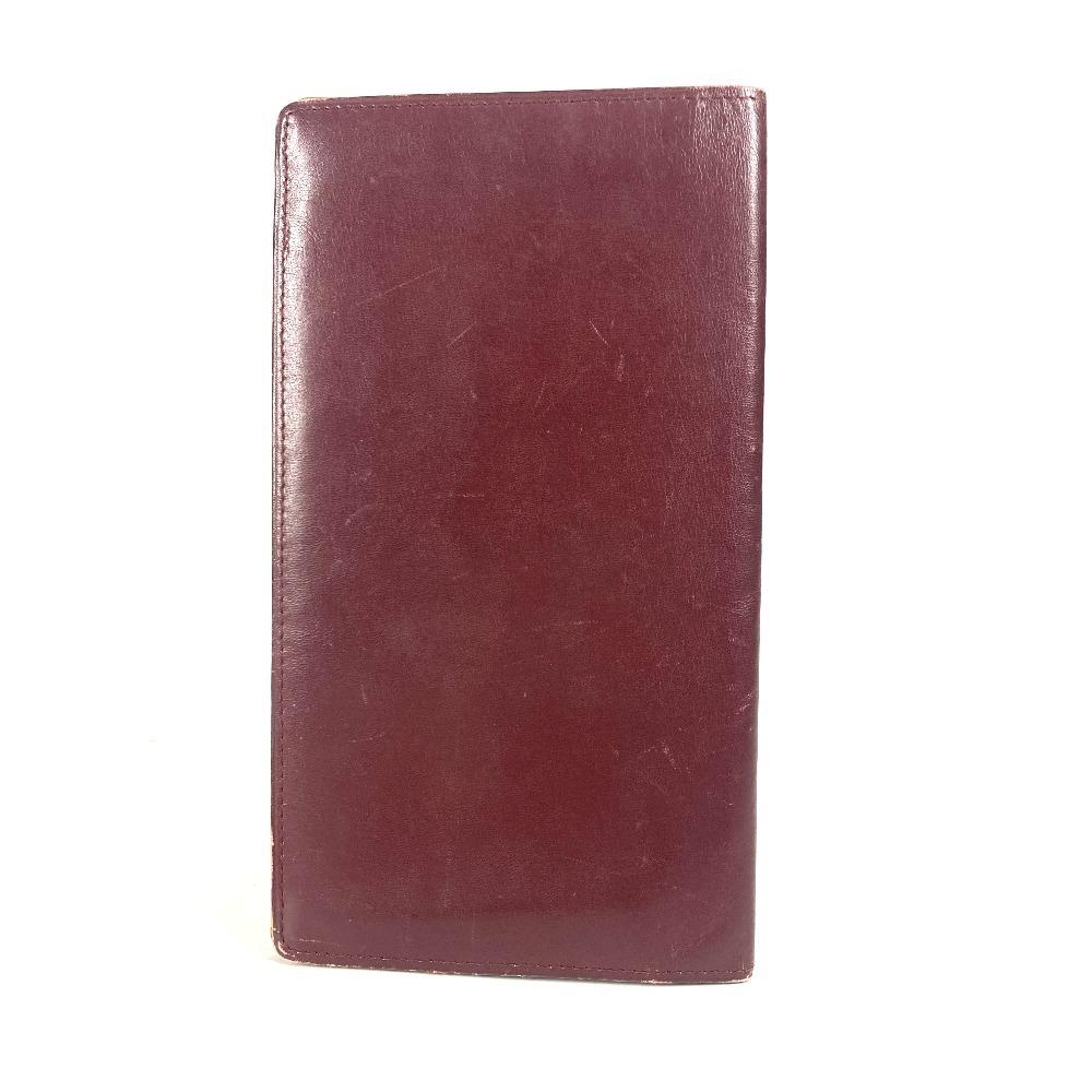CARTIER Must de Line logo wallet Long wallet Long Wallet Leather wine-red