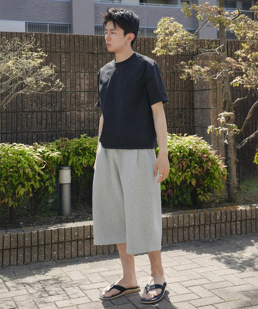 XERO Loop Side Deep One-Tuck Sweat Shorts [Melange Grey]