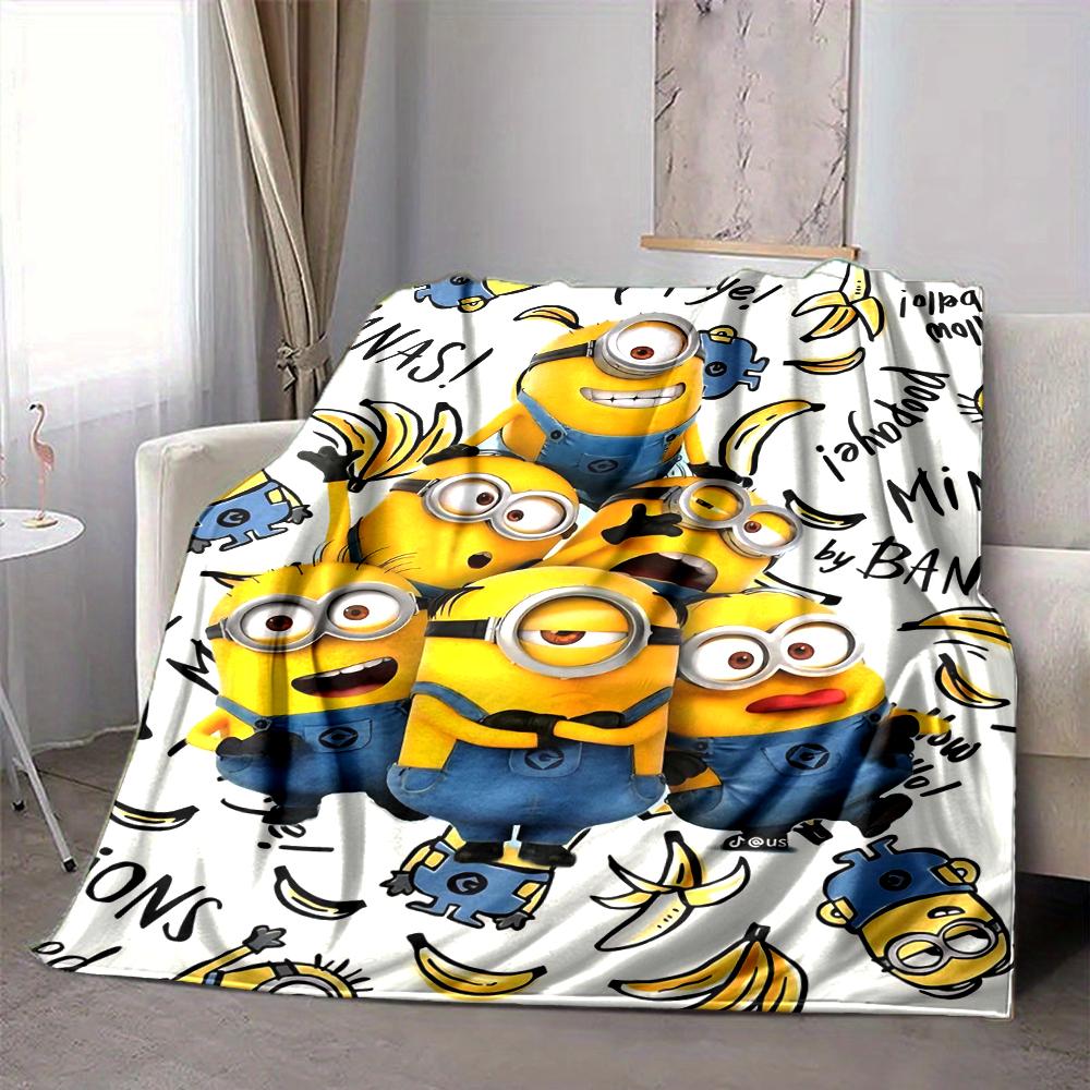 1Pc Minions Bananas Party Blanket Soft And Comfortable Casual Warm Camping Travel Christmas Halloween Gift M91750